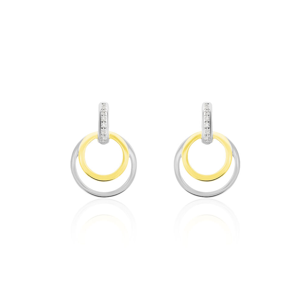Boucles D'oreilles Pendantes Or Bicolore Eloisia Diamants -  Femme | Marc Orian