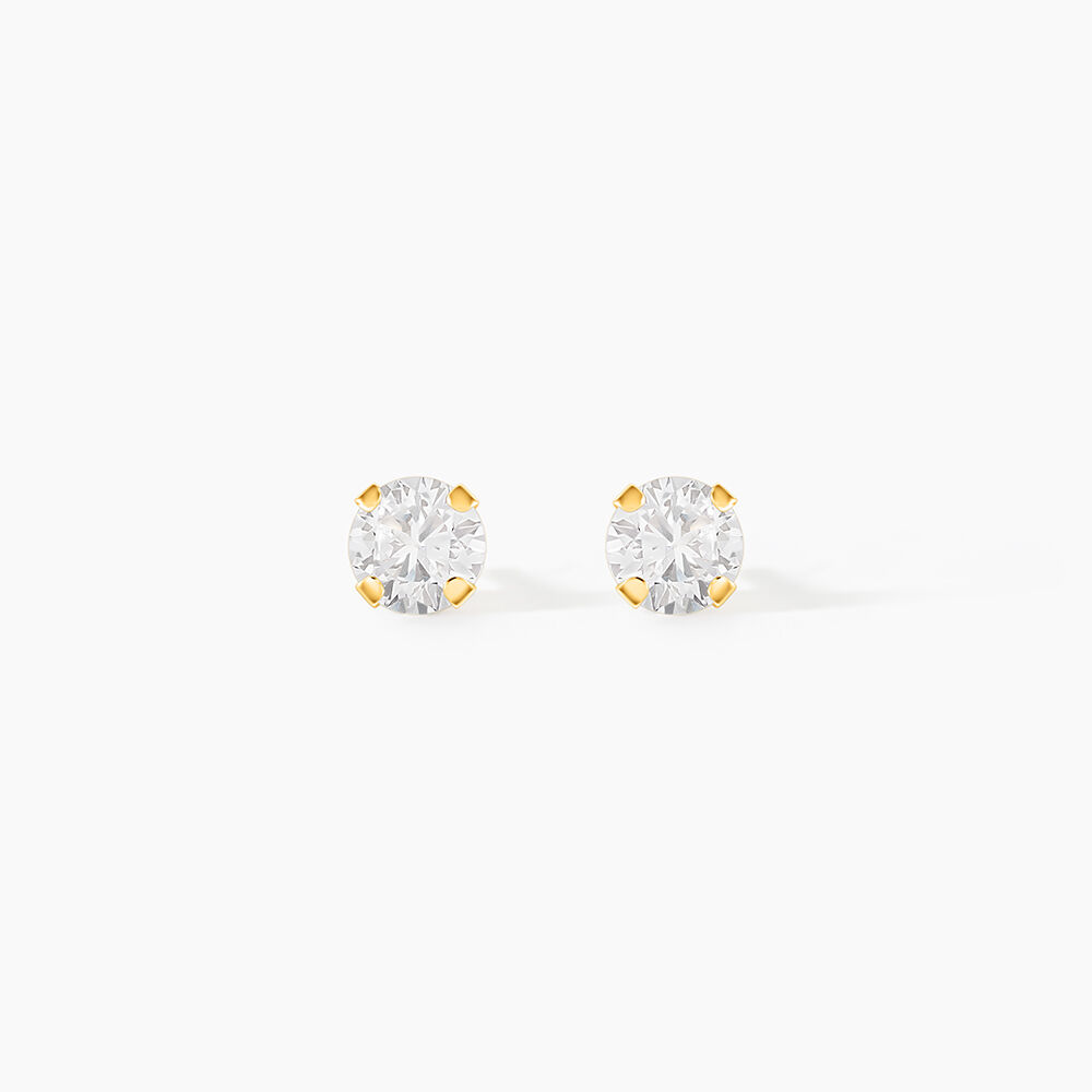 Boucles D'oreilles Puces Eddie Or Jaune Oxyde De Zirconium - Puces Femme | Marc Orian