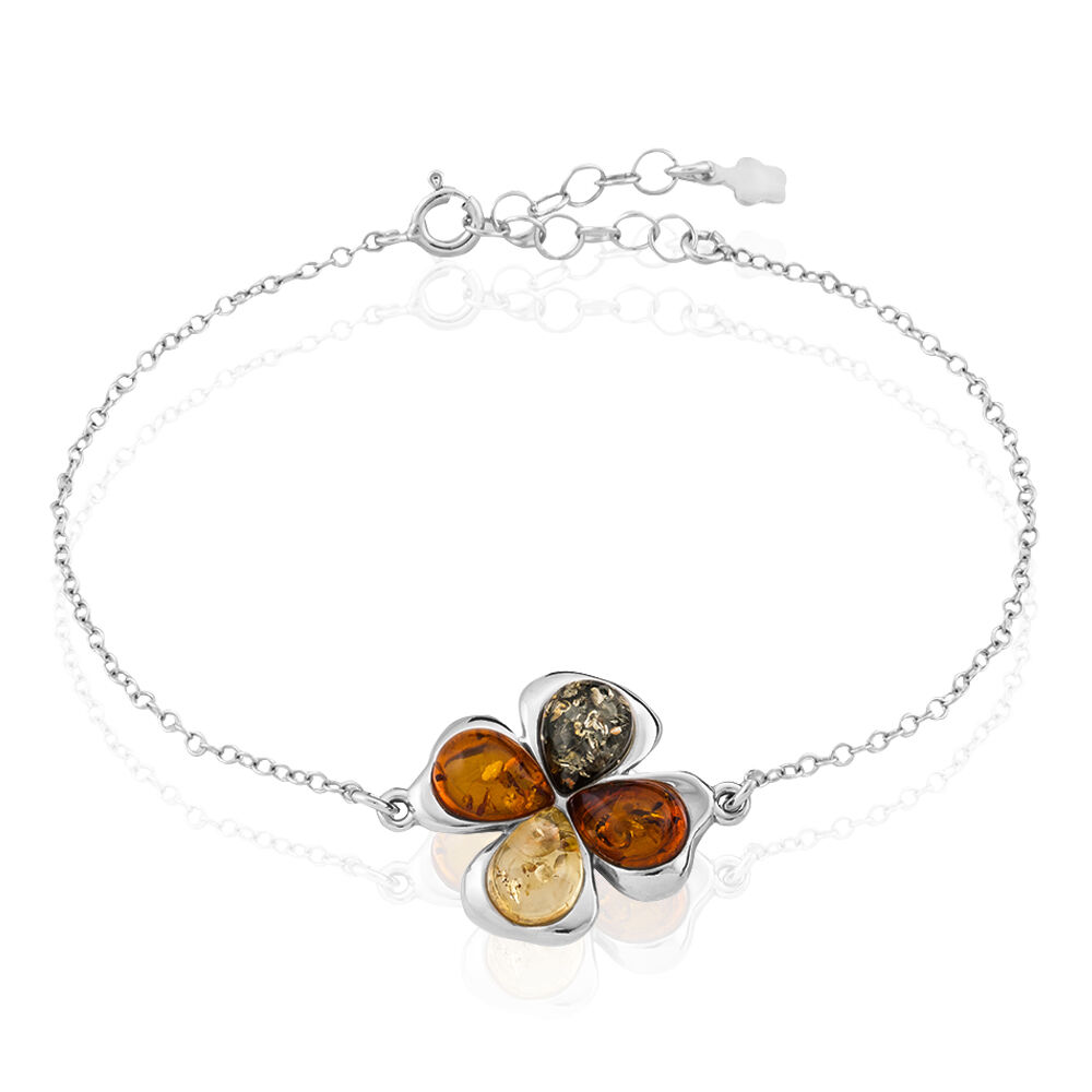 Bracelet Oviya Argent Blanc Ambre - Bracelets chaînes Femme | Marc Orian