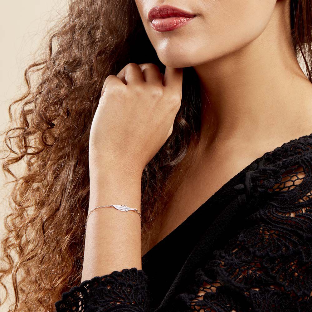 Bracelet Argent Blanc Stieg - Bracelets chaînes Femme | Marc Orian