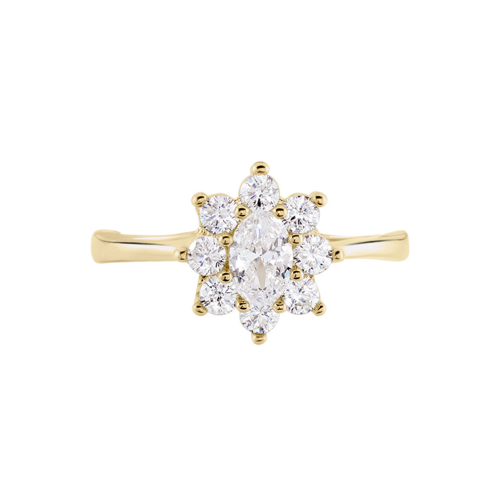 Bague Plaqué Or Mahats Oxyde De Zirconium - Solitaires Femme | Marc Orian