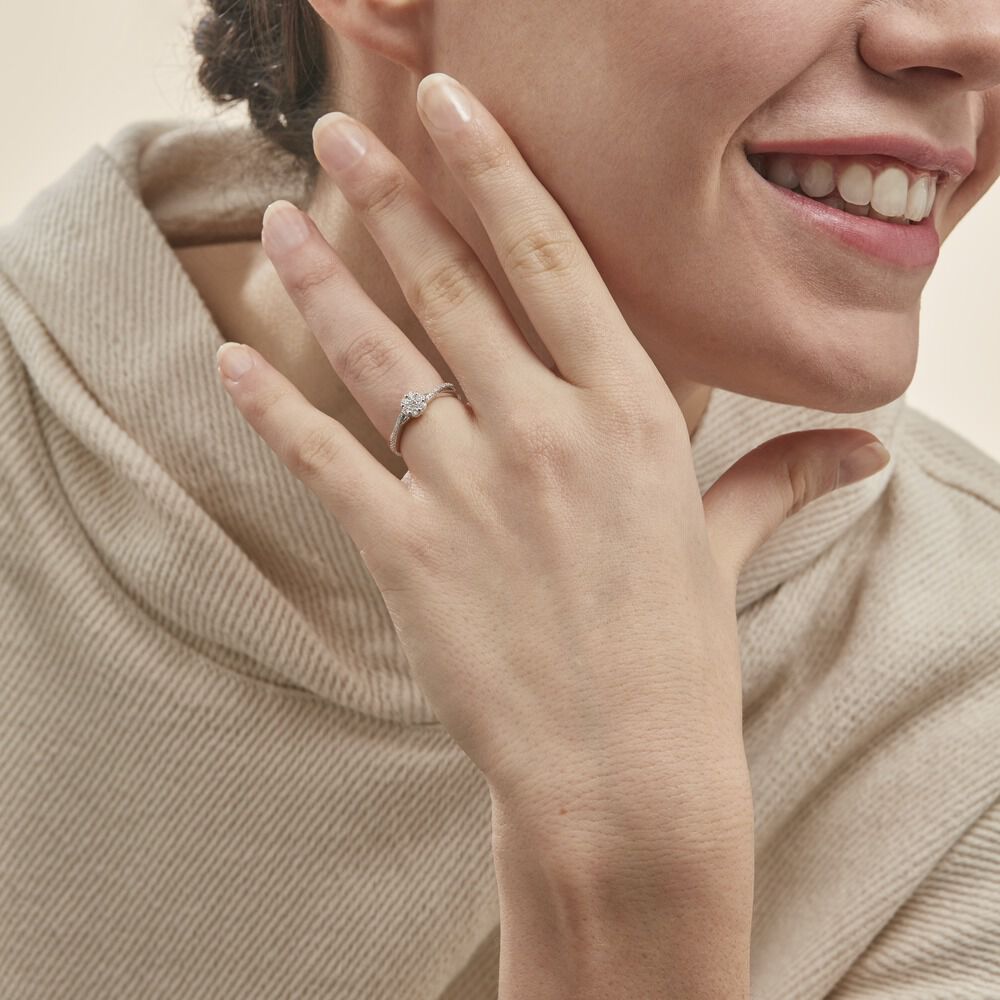 Bague Nusa Or Blanc Diamant - Bagues fiançailles Femme | Marc Orian