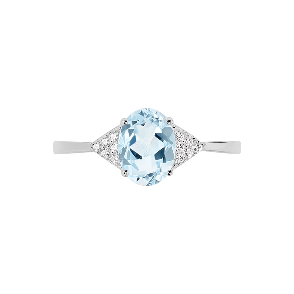 Bague Andreani Or Blanc Topaze Et Oxyde De Zirconium - Bagues pierres fines Femme | Marc Orian