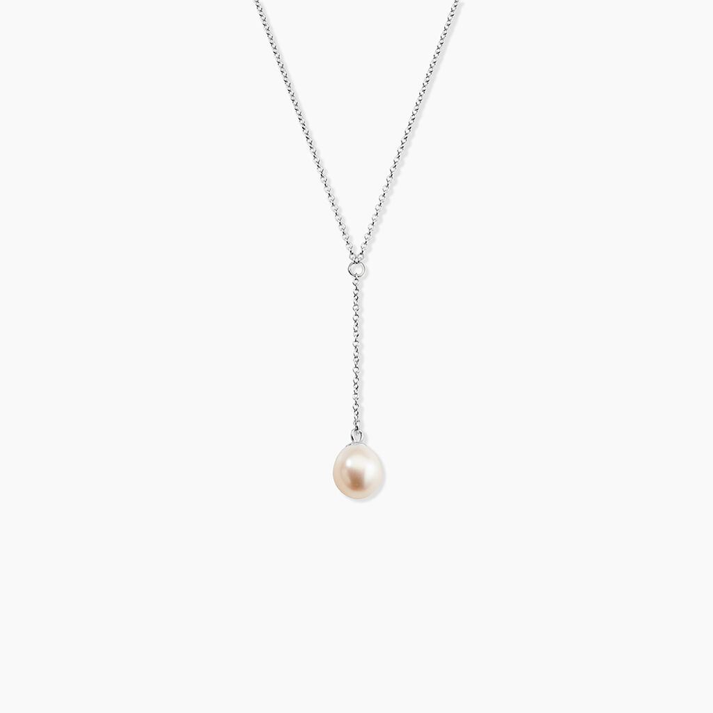 Collier Cristal Argent Blanc Perle De Culture - Colliers avec pierres Femme | Marc Orian