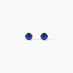Boucles D'oreilles Puces Elea Serti Griffe Or Jaune Saphir - Puces Femme | Marc Orian