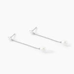 Boucles D'oreilles Pendantes Felisia Argent Blanc Perle De Culture - Pendantes Femme | Marc Orian