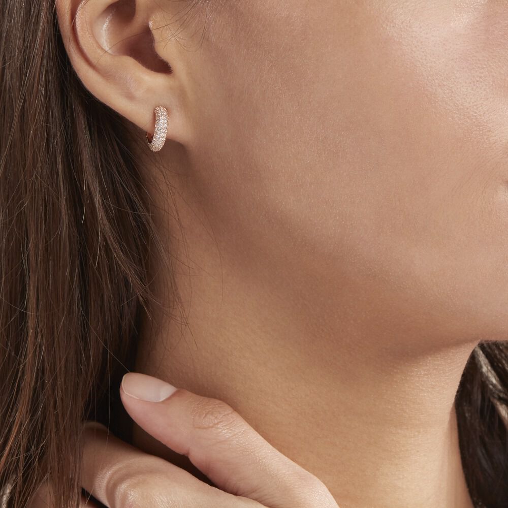Créoles Plaqué Or Jaune Julitta Oxydes De Zirconium - Créoles Femme | Marc Orian