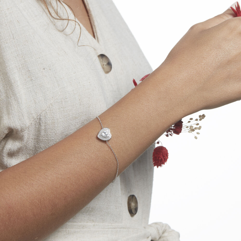 Bracelet Lumineuse Argent Blanc Oxyde De Zirconium - Bracelets chaînes Femme | Marc Orian