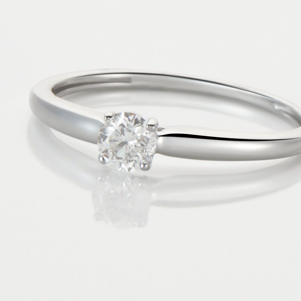 Bague Solitaire Or Blanc Flora Diamant - Solitaires Femme | Marc Orian