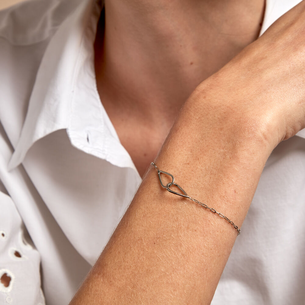 Bracelet Les Inseparables Argent Blanc - Bracelets Anneaux Entrelaces Femme | Marc Orian