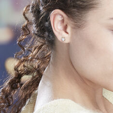 Boucles D'oreilles Puces Anastasy Or Jaune Oxyde De Zirconium - Clous d'oreilles Femme | Marc Orian