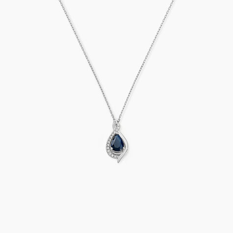 Collier Angelika Or Blanc Saphir Et Diamant - Colliers avec pierres Femme | Marc Orian