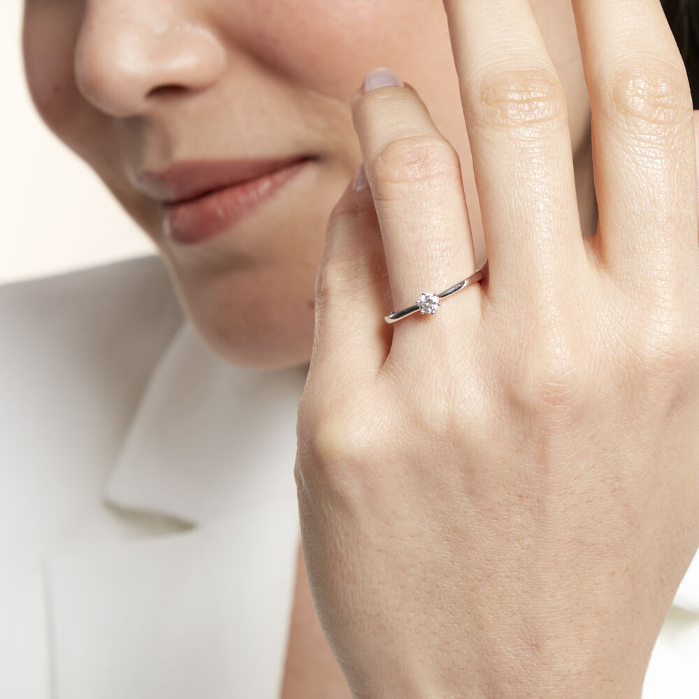 Bague Solitaire Athena Or Blanc Diamant - Solitaires Femme | Marc Orian