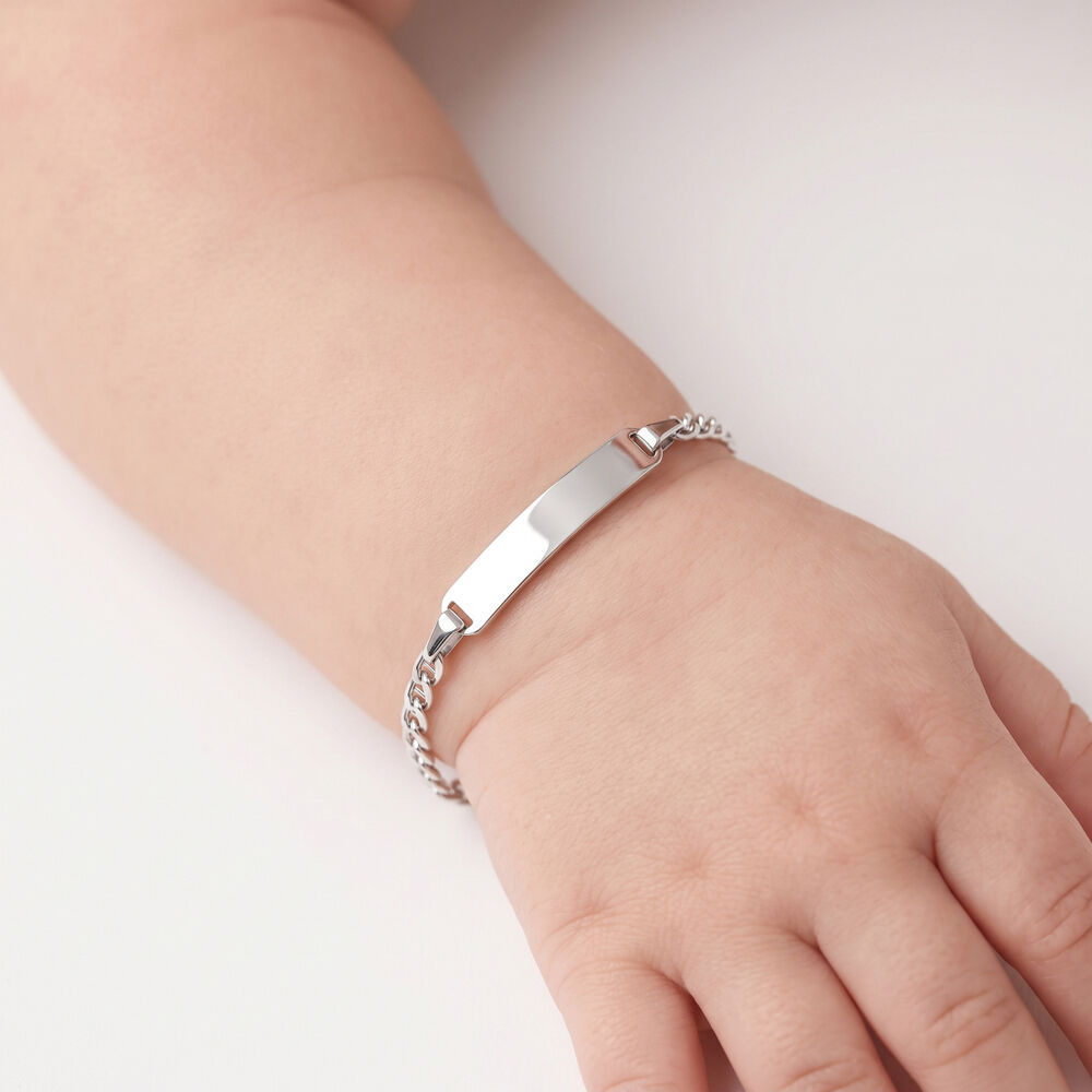 Bracelet Identite Bebe Or Blanc Faniela - Gourmettes Enfant | Marc Orian