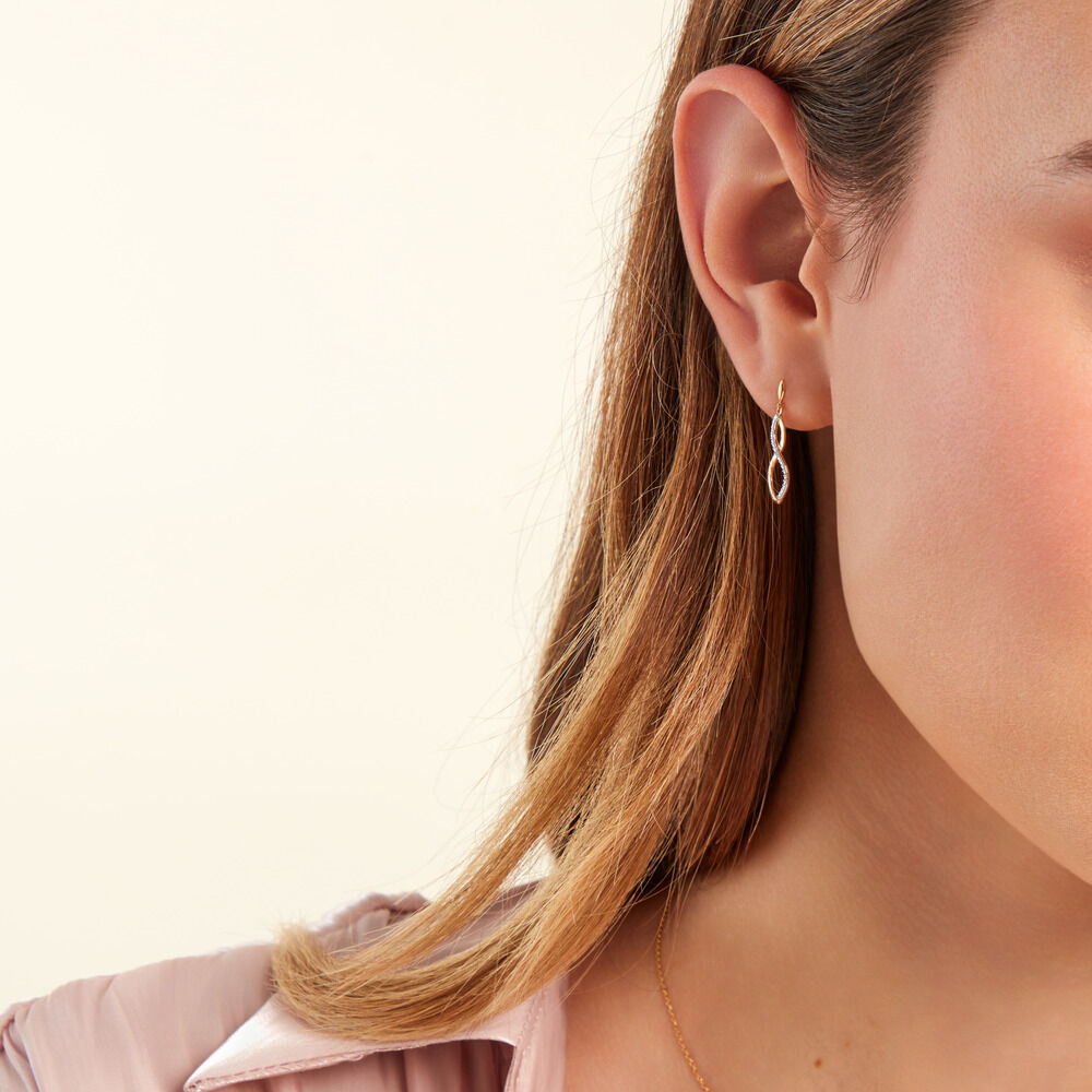 Boucles D'oreilles Pendantes Taimi Or Jaune Diamant -  Femme | Marc Orian