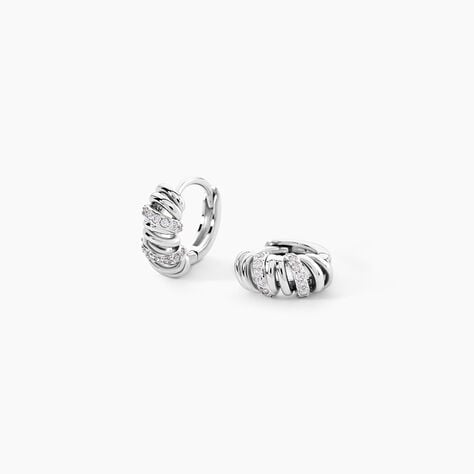 Cr&eacute;oles Edna Argent Blanc Oxyde De Zirconium - Cr&eacute;oles Femme | Marc Orian