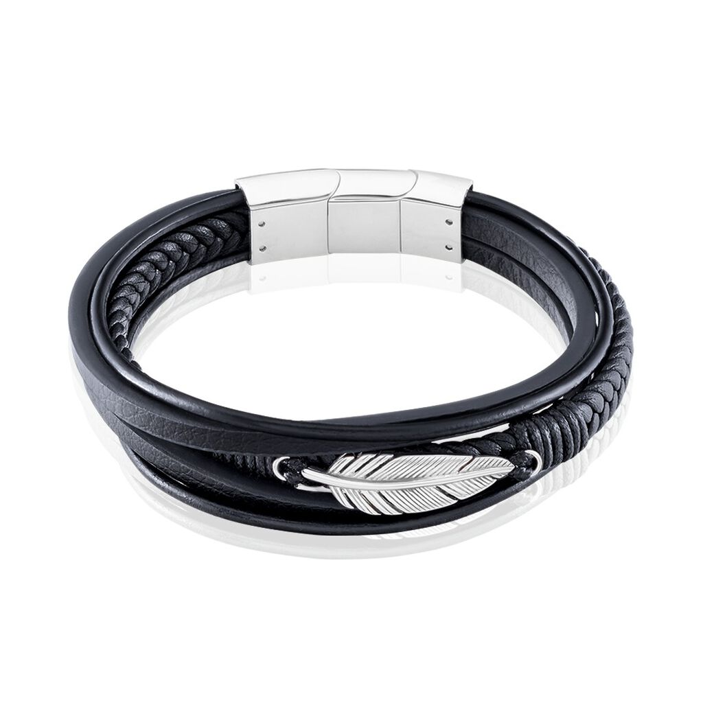 Bracelet Multirangs Acier Vieillit Georgio - Bracelets cuir Homme | Marc Orian