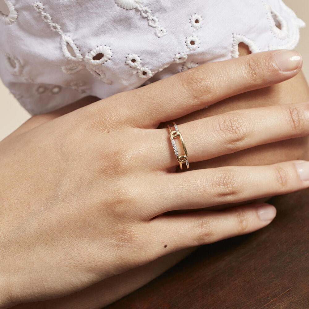 Bague Plaqué Or Mietta Oxydes De Zirconium - Bagues avec pierre Femme | Marc Orian