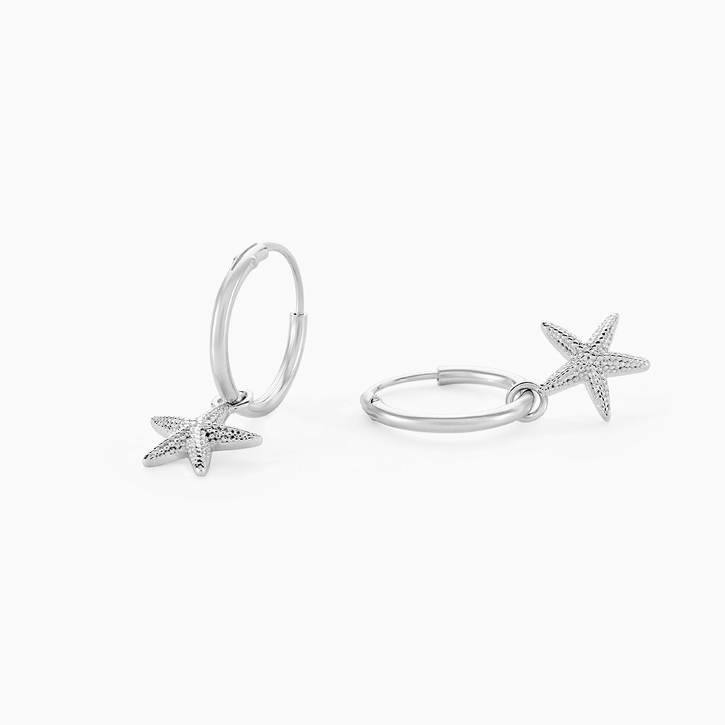 Cr&eacute;oles Lupita Argent Blanc - Cr&eacute;oles Femme | Marc Orian