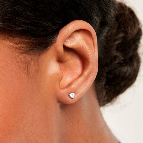 Boucles D'Oreilles Puces Querida Argent Blanc Oxyde De Zirconium - Puces  | Marc Orian