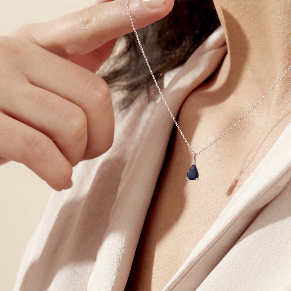 Collier Goutte Or Blanc Saphir - Colliers avec pierres Femme | Marc Orian