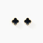 Boucles D'oreilles Puces Stellya Or Jaune Onyx - Puces Femme | Marc Orian
