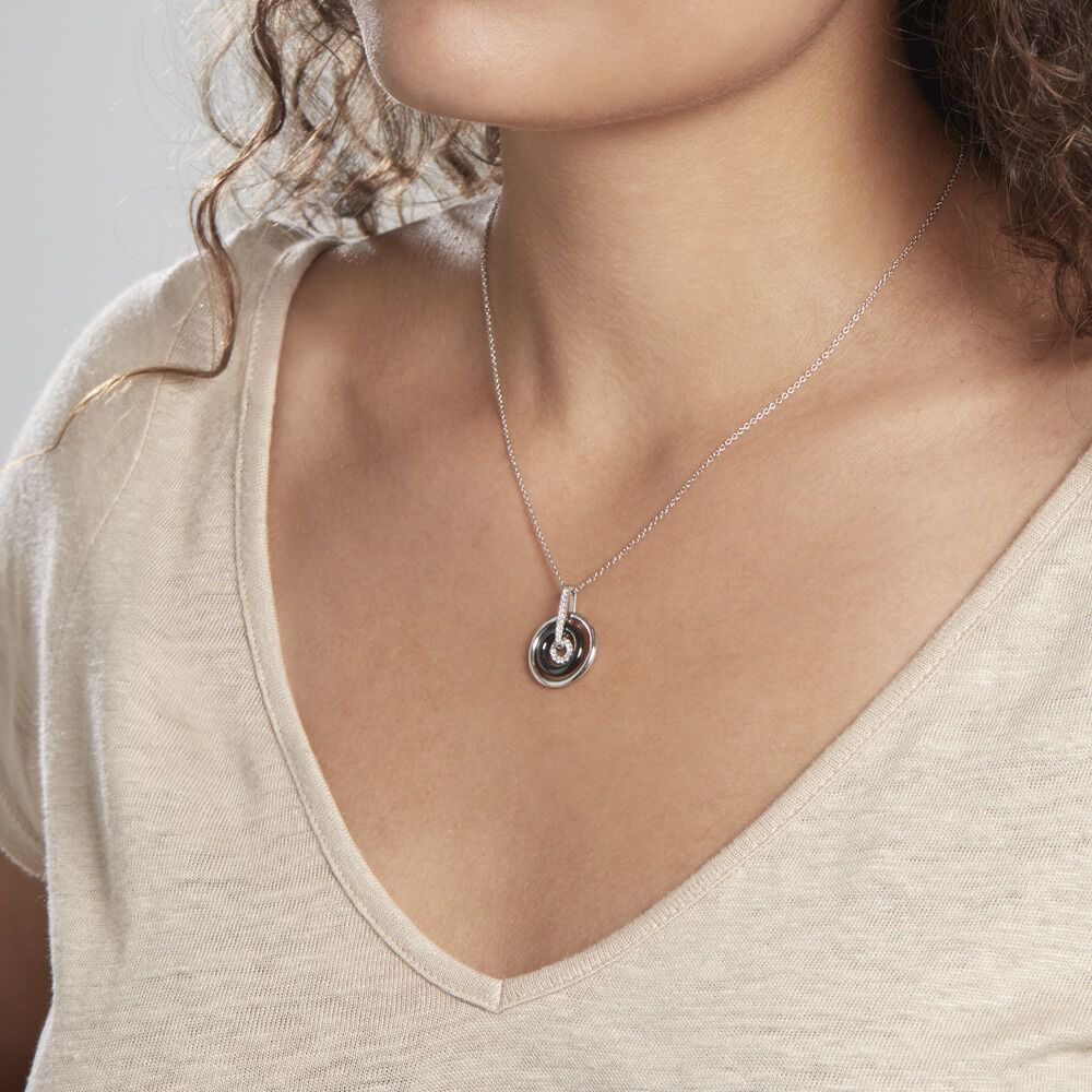 Collier Ina Argent Blanc Céramique Et Oxyde De Zirconium - Colliers avec pierres Femme | Marc Orian