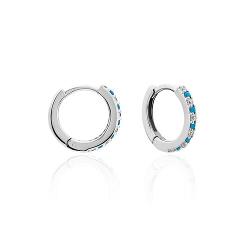 Créoles Elga Argent Blanc Oxyde De Zirconium - Créoles Femme | Marc Orian