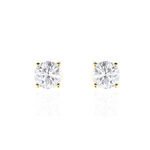 Boucles D'oreilles Puces 4 Griffes Or Jaune Diamant Synthetique - Puces Femme | Marc Orian