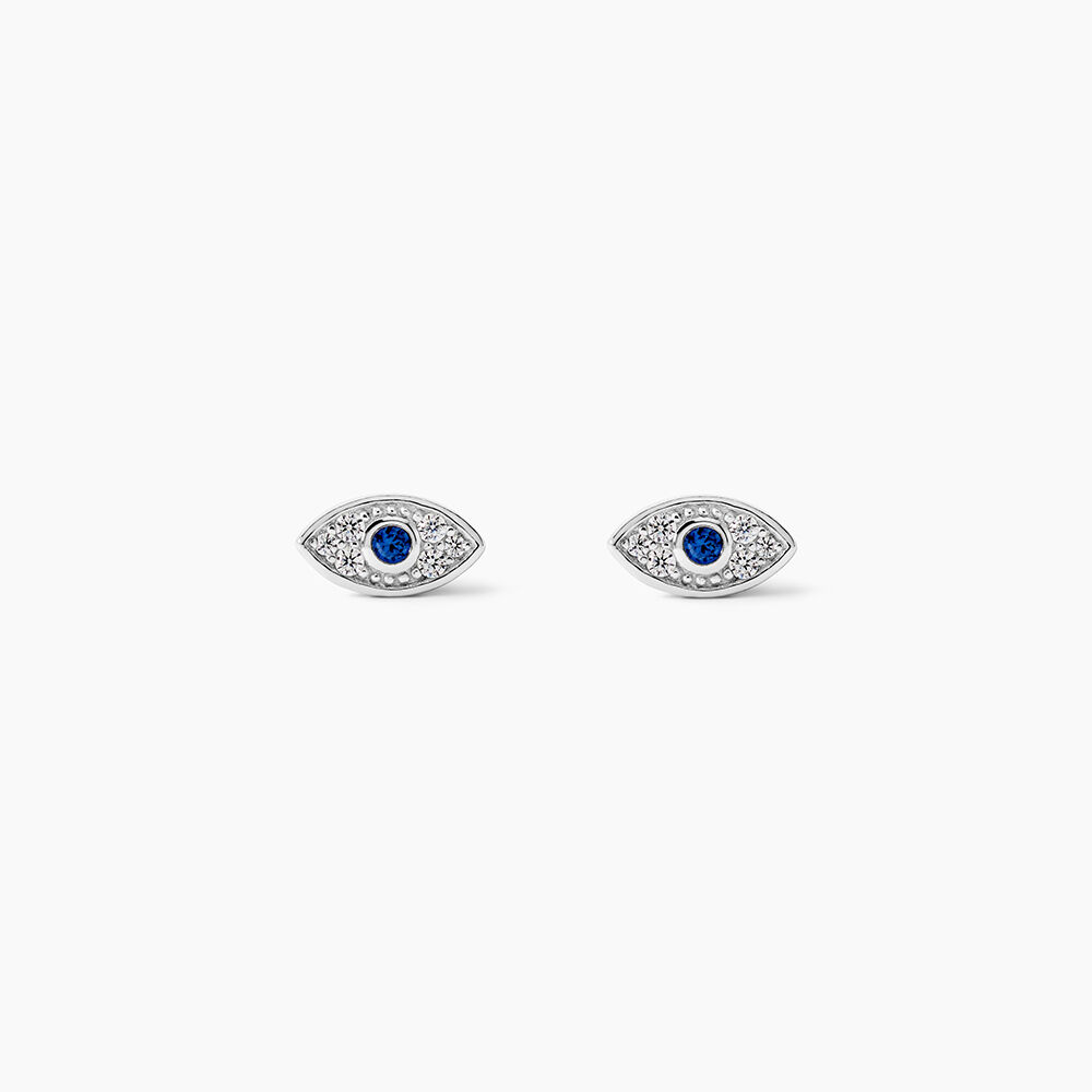 Boucles D'oreilles Puces Josue Argent Blanc Oxyde De Zirconium - Puces Femme | Marc Orian