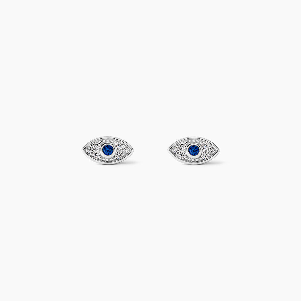Boucles D'oreilles Puces Josue Argent Blanc Oxyde De Zirconium - Puces Femme | Marc Orian