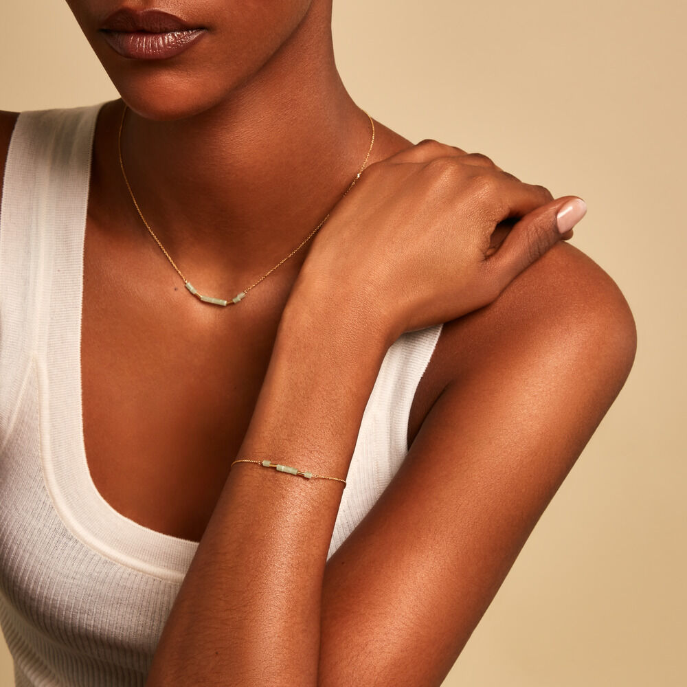 Bracelet Erdmann Or Jaune Aventurine - Bracelets cha&icirc;nes Femme | Marc Orian