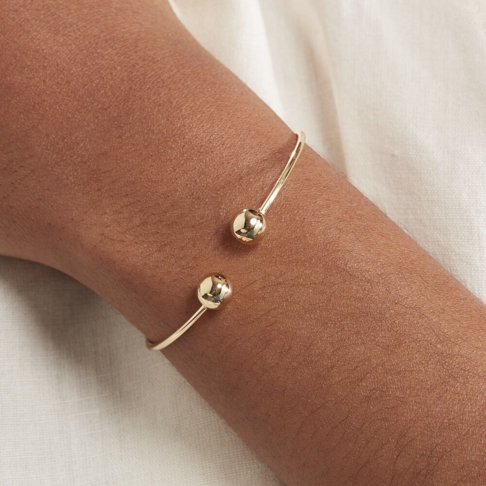 Bracelet Jonc Davina Boules Or Jaune - Bracelets joncs Femme | Marc Orian