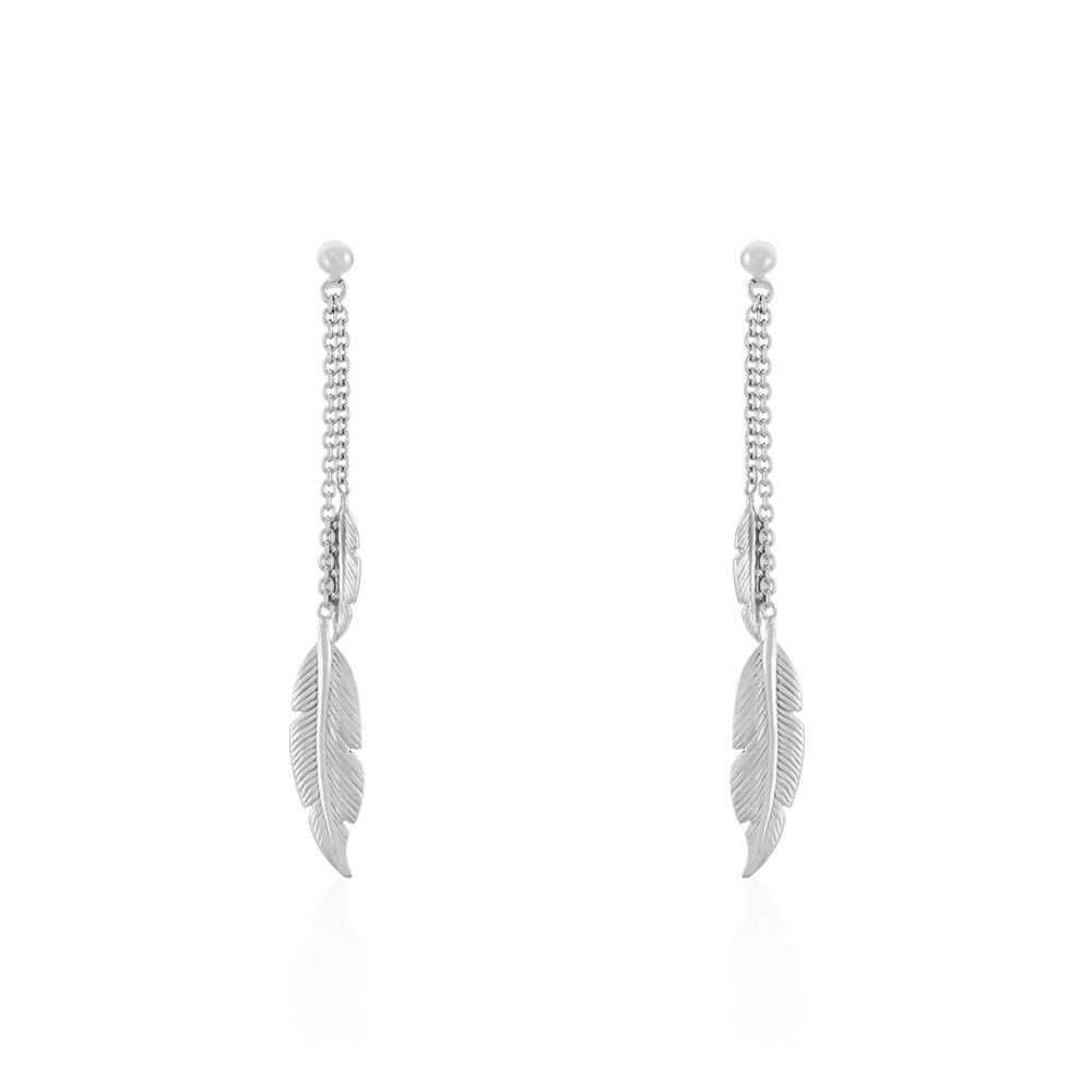Boucles D'oreilles Pendantes Argent Blanc Irene - Pendantes Femme | Marc Orian