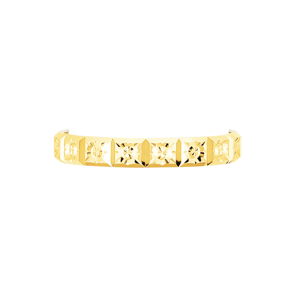 Alliance Marya Carree Diamantee Ruban Plat Or Jaune - Alliances duo Famille | Marc Orian