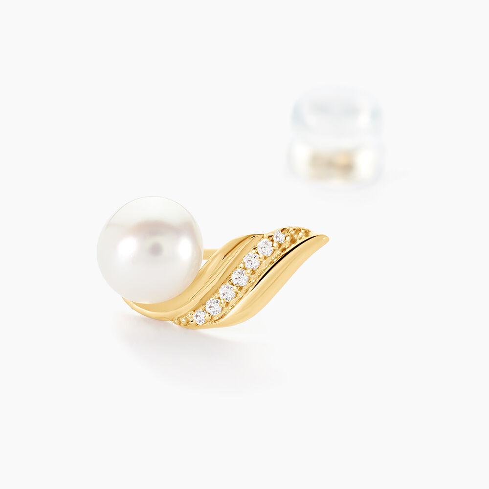 Boucles D'oreilles Puces Antoinette Or Jaune Perle De Culture - Puces Femme | Marc Orian