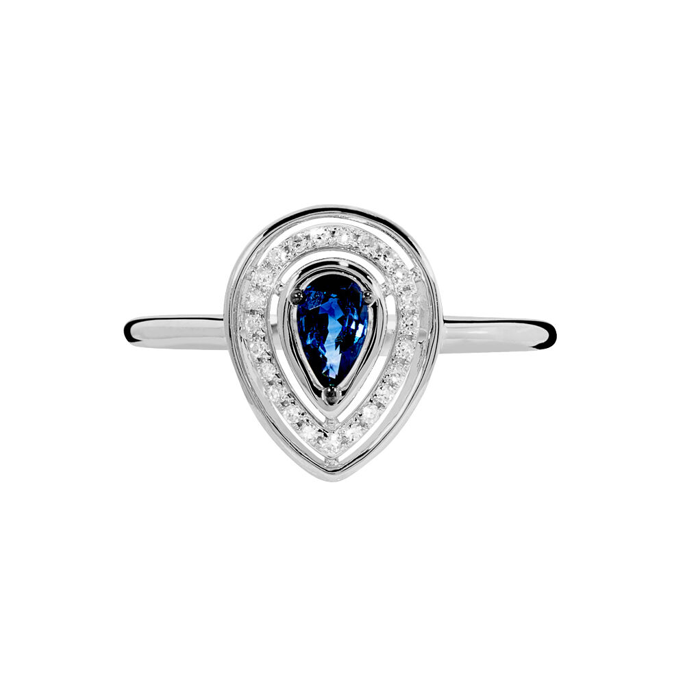Bague Maria Or Blanc Saphir Et Diamant - Solitaires Femme | Marc Orian