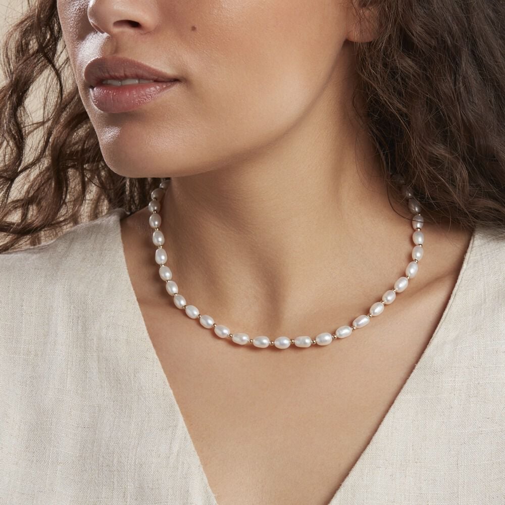 Collier Billes Or Jaune Perle De Culture - Colliers avec pierres Femme | Marc Orian