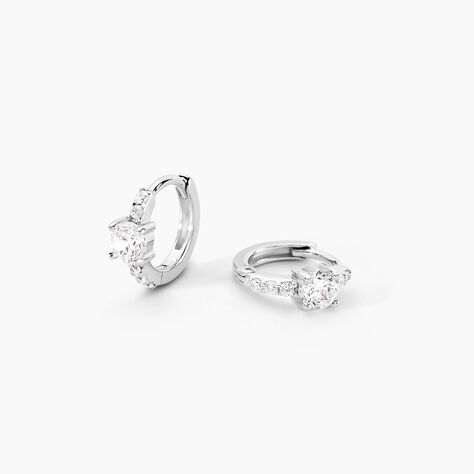 Créoles Argent Blanc Gregh Oxydes De Zirconium - Créoles Femme | Marc Orian