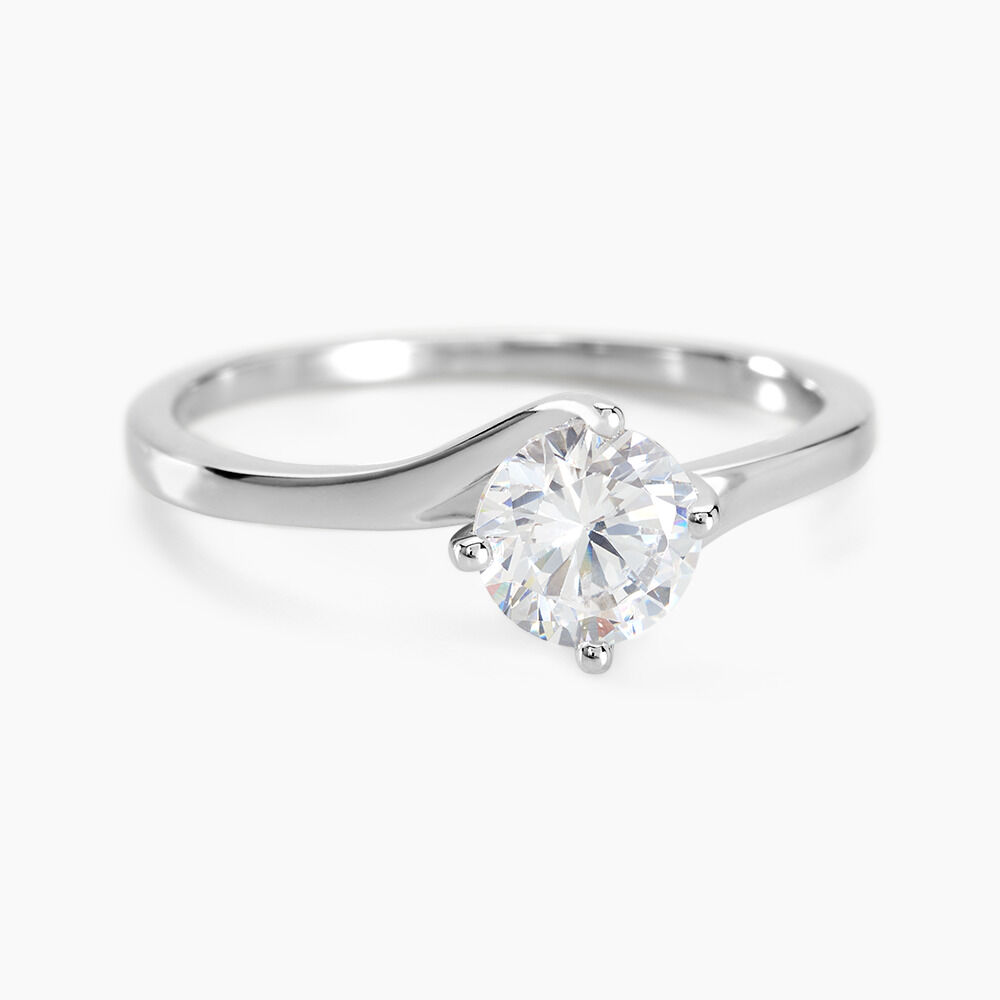 Bague Solitaire Afsa Argent Blanc Oxyde De Zirconium - Solitaires Femme | Marc Orian