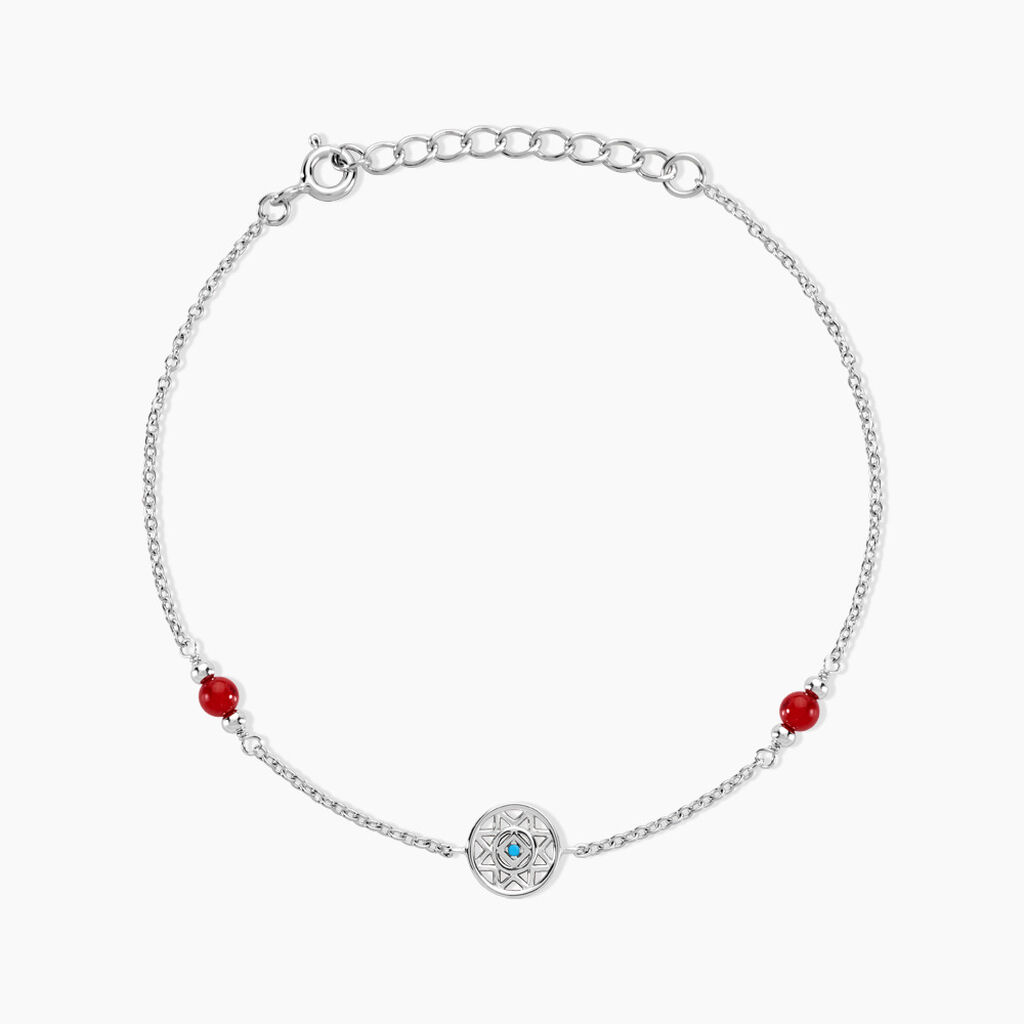 Bracelet Umah Argent Blanc Corail Oxyde De Zirconium - Bracelets Medailles Femme | Marc Orian