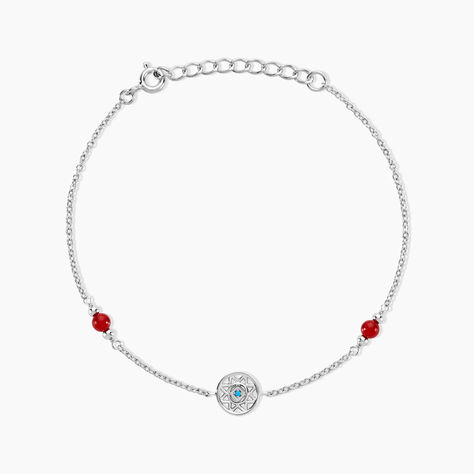 Bracelet Umah Argent Blanc Corail Oxyde De Zirconium - Bracelets Medailles Femme | Marc Orian