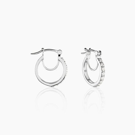 Cr&eacute;oles Pasha Argent Blanc Oxyde De Zirconium - Cr&eacute;oles Femme | Marc Orian