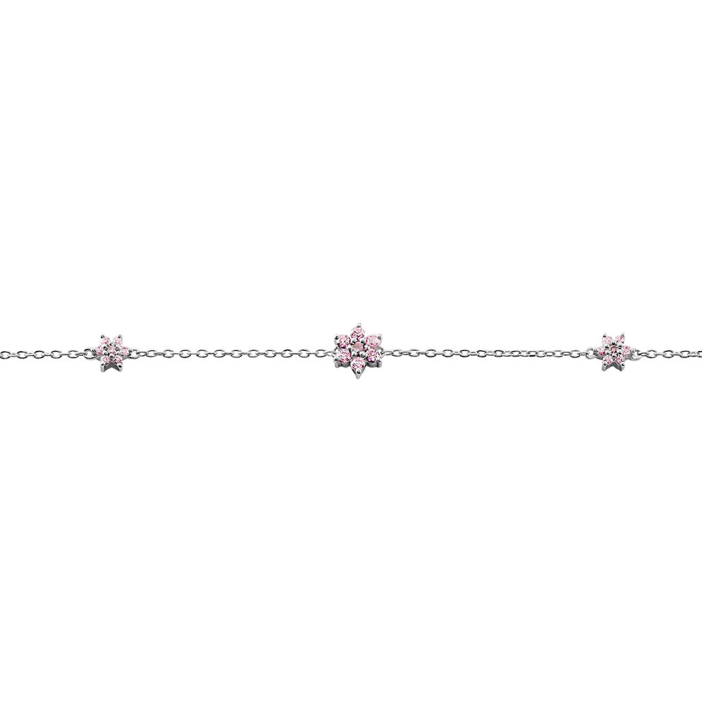 Bracelet Argent Blanc Blossom Bash Oxyde De Zirconium - Bracelets chaînes Femme | Marc Orian