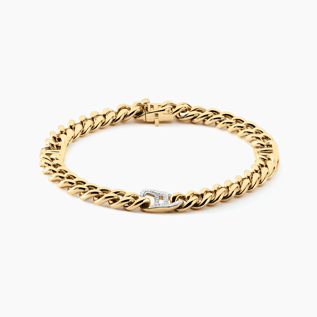 Bracelet Haskel Or Jaune Diamant - Bracelets mailles Homme | Marc Orian