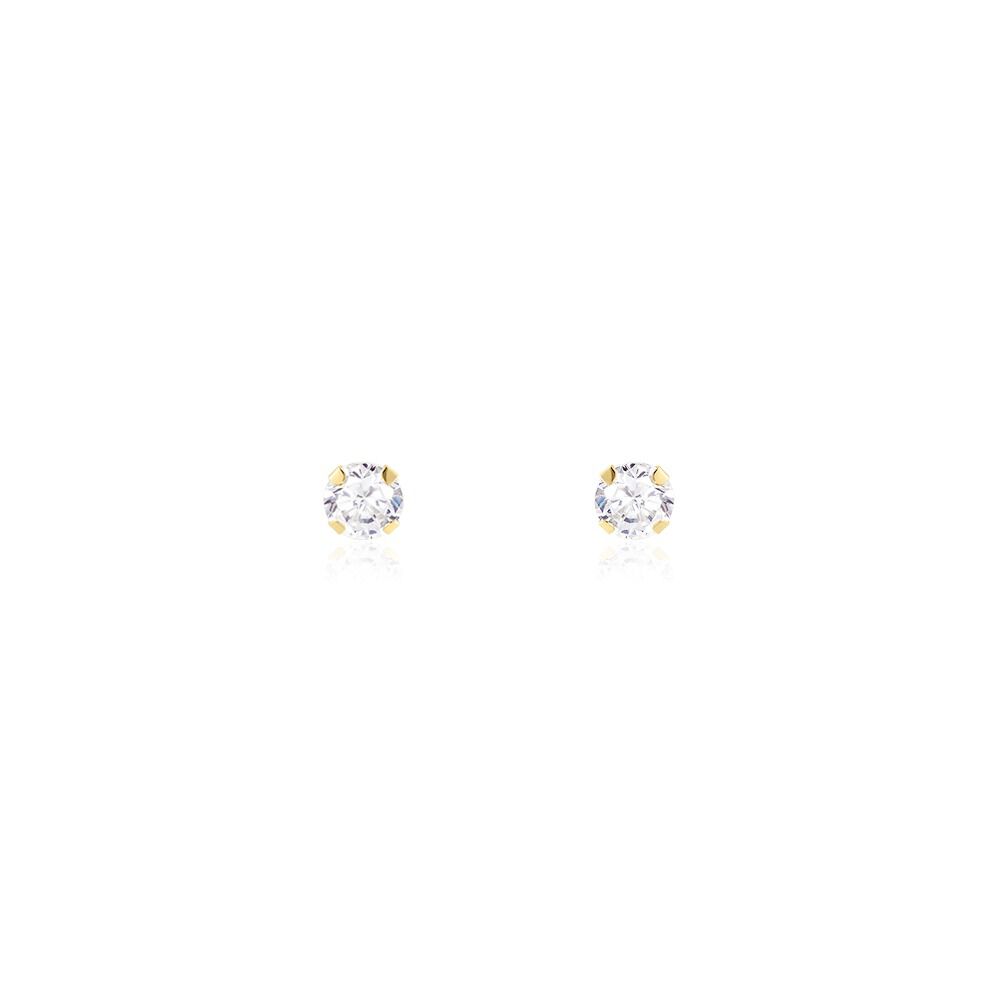 Boucles D'oreilles Puces Pepita Or Jaune Oxyde De Zirconium - Puces Famille | Marc Orian