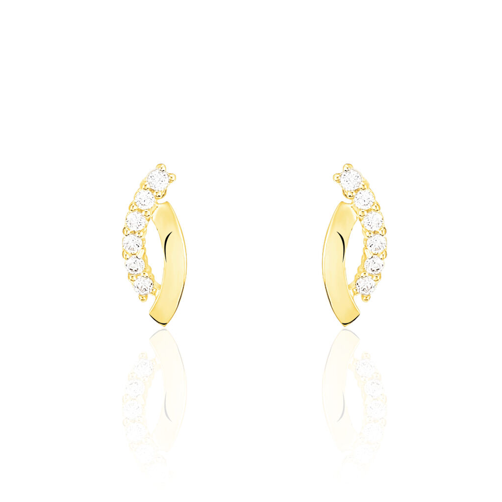 Boucles D'oreilles Puces Marlyatou Or Jaune Oxyde De Zirconium - Puces Femme | Marc Orian