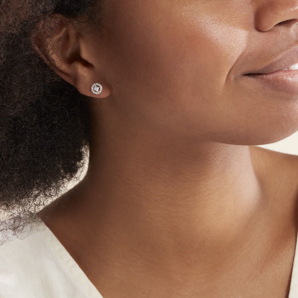 Boucles D'oreilles Puces Tahera Or Jaune Oxyde De Zirconium - Puces Femme | Marc Orian