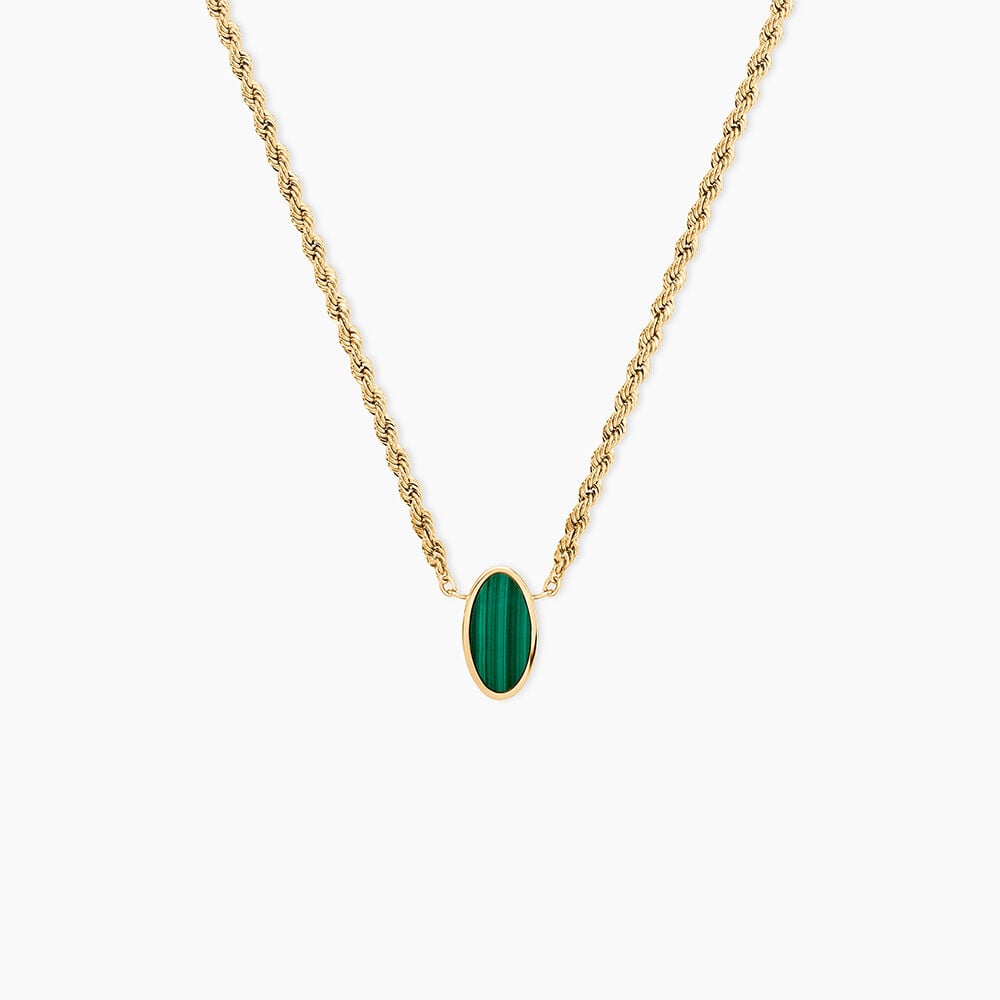 Collier Jerry Or Jaune Malachite - Colliers avec pierres Femme | Marc Orian