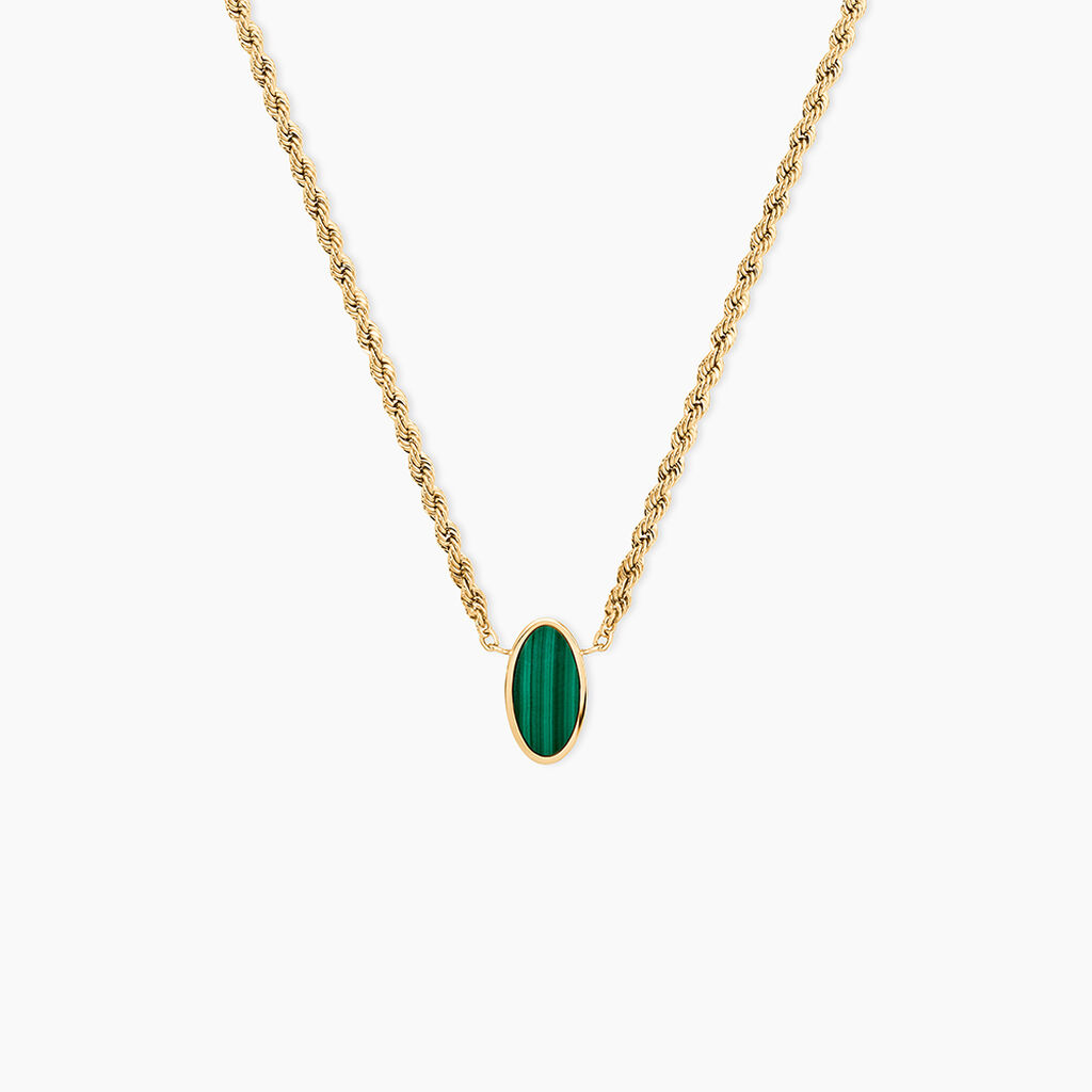 Collier Jerry Or Jaune Malachite - Colliers avec pierres Femme | Marc Orian